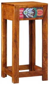 vidaXL Mesa de Apoio Floral com gaveta Castanho 35 x 35 x 75 cm