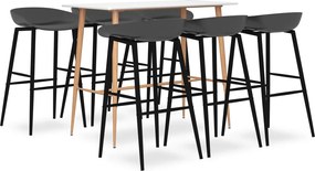 vidaXL 7 pcs conjunto de bar branco e cinzento