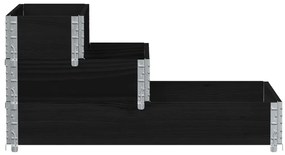 Canteiro elevado de 3 níveis 120x80 cm pinho maciço preto