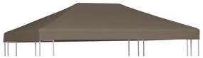 Cobertura de gazebo 310 g/m² 3x4 m cinzento-acastanhado