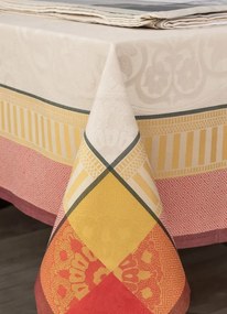 Toalhas de mesa anti nódoas 100% algodão - Malta da Fateba: Vermelho 1 Toalha de mesa 180x350 cm