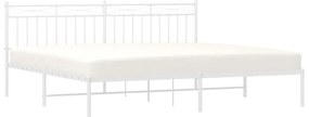 Estrutura de cama com cabeceira 193x203 cm metal branco