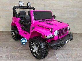 Carro eletrico crianças Jeep Wrangler Rubicon MP4 12V 2.4G Rosa