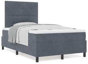 Cama Box com Colchão Cinza Escuro 120x200 cm de Veludo