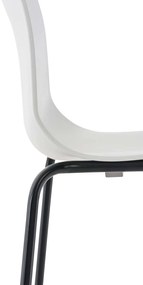 Conjunto de 2 bancos de bar Hoover em plástico e com estrutura preta 43 x 100 x 48 cm Branco