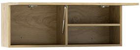 HOMCOM Móvel de Banheiro Pendente com Porta de Correr e Prateleiras 80x25x30 cm Madeira Natural | Aosom Portugal