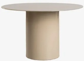 Round Dining Table Ø120 Cm In Tempered Glass And Mdf Asgri Moka Brown - Sklum