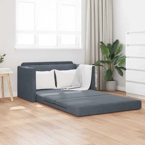 vidaXL Sofá cama de chão 2 em 1 Cinza Escuro 124x204x61 cm Veludo