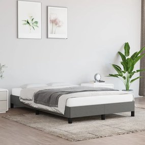 Estrutura de cama sem colchão cinza escuro 120x190 cm tecido