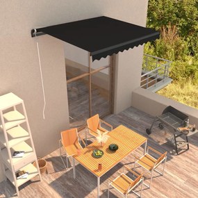 vidaXL Toldo retrátil manual 300x250 cm antracite