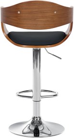 Banco de bar Kingston em couro sintético 50 x 88-102 x 48 cm Nogueira + Preto
