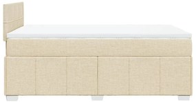 Cama boxspring com colchão 120x190 cm tecido cor creme
