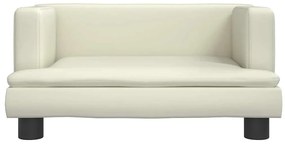 Cama para cães 60x40x30 cm couro artificial cor creme