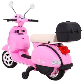 Vespa elétrica para Crianças 12V Scooter, Rodas	Espuma EVA assento couro ecológico Rosa
