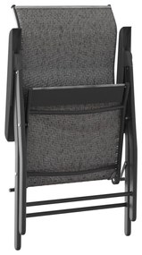 Cadeiras de jardim dobráveis 2 pcs vime PE cinzento
