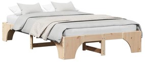 Cama de Madeira de Pinho Maciça 140x190 cm da