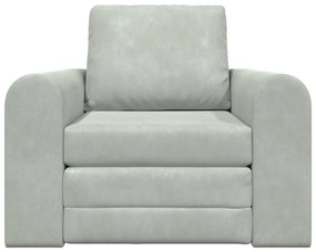 Sofá Cama 2-em-1 Cinza Claro 98x71x83 cm Veludo