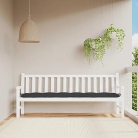 vidaXL Almofadão p/ banco de jardim 200x50x7 cm tecido oxford preto