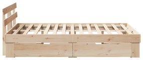 Estrado de Cama com Gavetas 140x190 cm Pinho Maciço