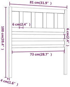 Cabeceira de cama 81x4x100 cm pinho maciço branco