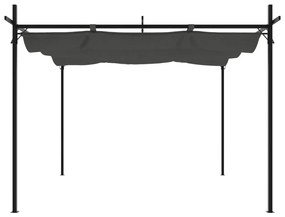 Pérgola com toldo retrátil 295x292x230 cm cor antracite