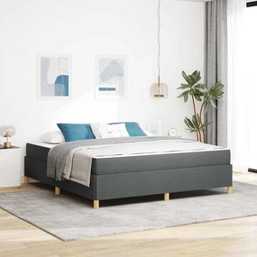 vidaXL Estrutura da Cama com colchão Cinza Escuro 180 x 200 cm tecido