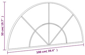 Espelho de parede arqueado 100x50 cm ferro preto