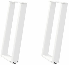 Pés de mesa de console em forma de U, 2 peças, branco, 28x(72-73) cm,