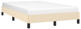 Estrutura de cama sem colchão 120x190 cm tecido creme
