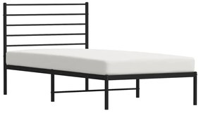 Estrutura de cama com cabeceira 90x190 cm metal preto