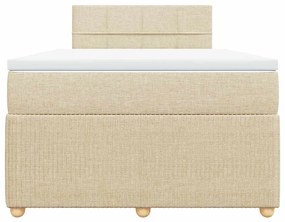 Cama boxspring com colchão 120x190 cm tecido cor creme