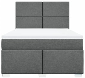 Cama com molas/colchão 140x200 cm tecido cinzento-escuro