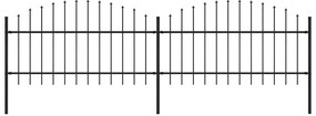 Cerca de jardim com topo em lanças (1-1,25)x3,4 m aço preto