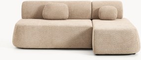 Sofá-cama de canto em teddy-bouclé Pao