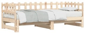 Sofá-cama de puxar 2x(80x200) cm madeira de pinho maciça