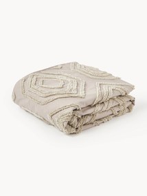 Cotton Percale Bedspread Faye with Tufted Geometric Pattern