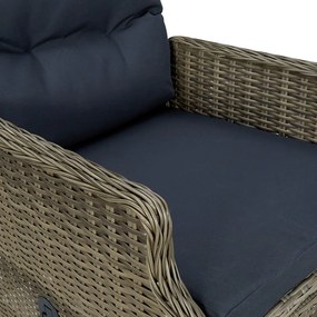 3 pcs conjunto de jantar para jardim castanho