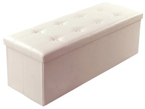 Banco-baú acolchado de armazenamento | SONGMICS | 110 x 38 x 38 cm | bege | LSF70M.