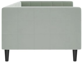 Sofá-cama 90x190 cm veludo cinzento-claro