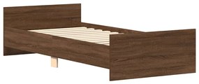 Estrutura cama s/ colchão derivados madeira carvalho castanho