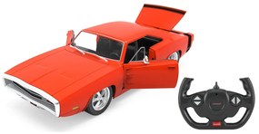 Carro telecomandado Dodge Charger R/T 1970 1:16 2,4GHz portas manuais vermelho