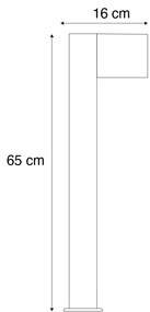 Candeeiro de pé moderno para exterior em alumínio com impressão de madeira 65cm IP44 - Baleno Moderno