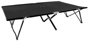 Espreguiçadeira/cama dobrável para 2 pessoas aço preto