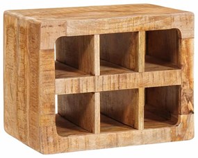 vidaXL Escorredor de Vinho Castanho Madeira de manga maciça