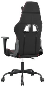 Cadeira gaming massagens couro artificial preto/vermelho tinto