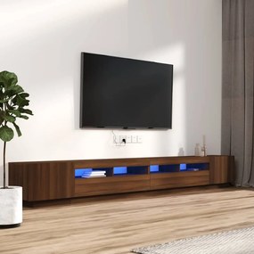 3120178 vidaXL Conjunto móveis de TV 3pcs c/ LEDs madeira carvalho castanho