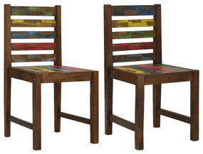 Cadeiras de jantar 2 pcs madeira recuperada maciça