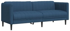 3 pcs conjunto de sofás tecido azul