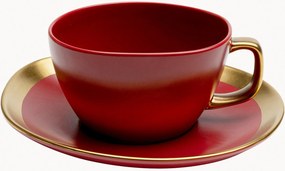 Chávenas de café artesanais com pires Vibrations, conjunto de 4