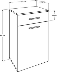 Armário de casa de banho "Lotus" com cesto de roupa - Design Moderno -